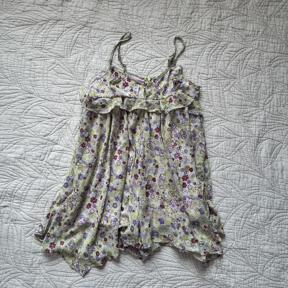 Urban Outfitters Floral Romper - Purple and Green